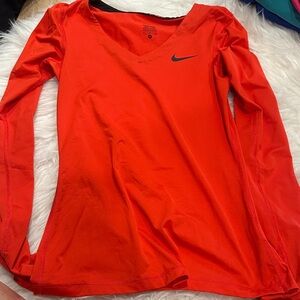 Nike Women's Bright Red Long Sleeve Tee